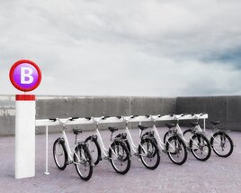 Bicycle Sharing Station 3D 모델 