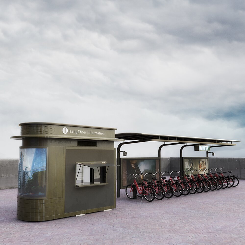 Bike Sharing Station Modello 3D