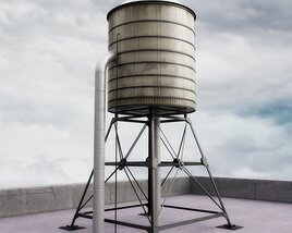 Rooftop Water Tower Modelo 3D