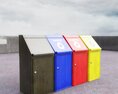 Colorful Recycling Bins 3d model