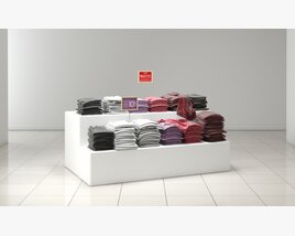 Assorted Folded T-Shirts Display 3D 모델 