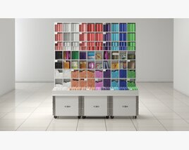 Colorful Bookshelf Display Modello 3D