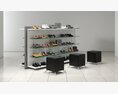 Modern Shoe Display Shelf with Seating 3d model