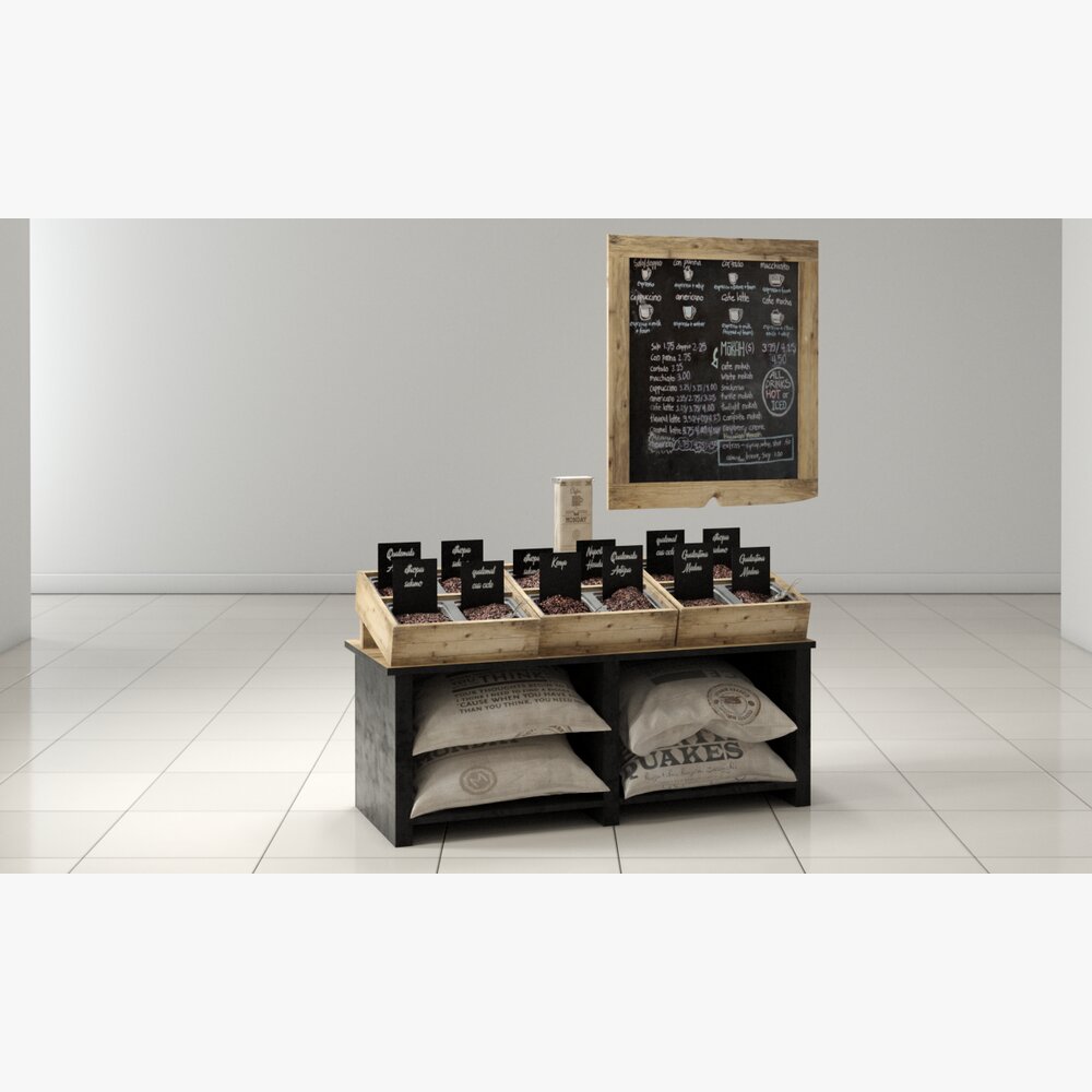Assorted Coffee Beans Display 3Dモデル