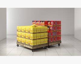 Bulk Canned Goods on Pallet 3D 모델 