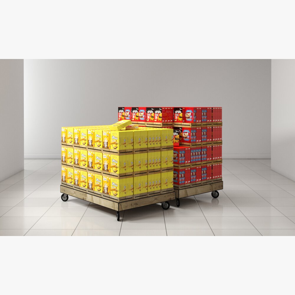 Bulk Canned Goods on Pallet Modello 3D