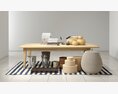 Modern Minimalist Dining Table Setup Modello 3D