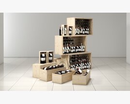Modular Wine Crate Storage 3D 모델 