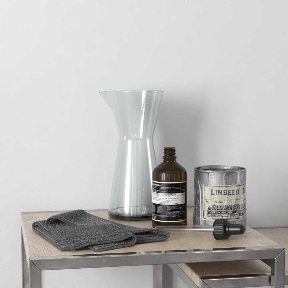 Modern Vase and Art Supplies Modello 3D