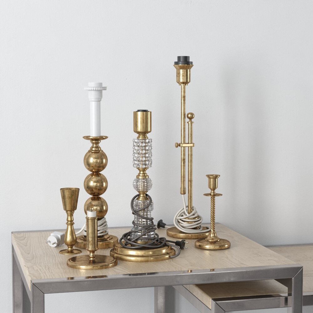Assorted Candle Holders Collection 3D 모델 