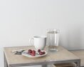 Coffee Cup and Water Glass on Table 3D-Modell