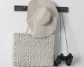 Hat and Bag on Wall Hook 3D-Modell