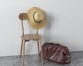 Chair with Hat and Leather Bag 3D модель