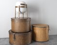 Vintage Hat Boxes with Chair Modello 3D