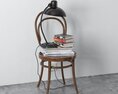 Vintage Chair with Books and Lamp 3D模型