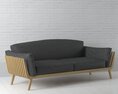 Modern Charcoal Sofa 03 3D-Modell