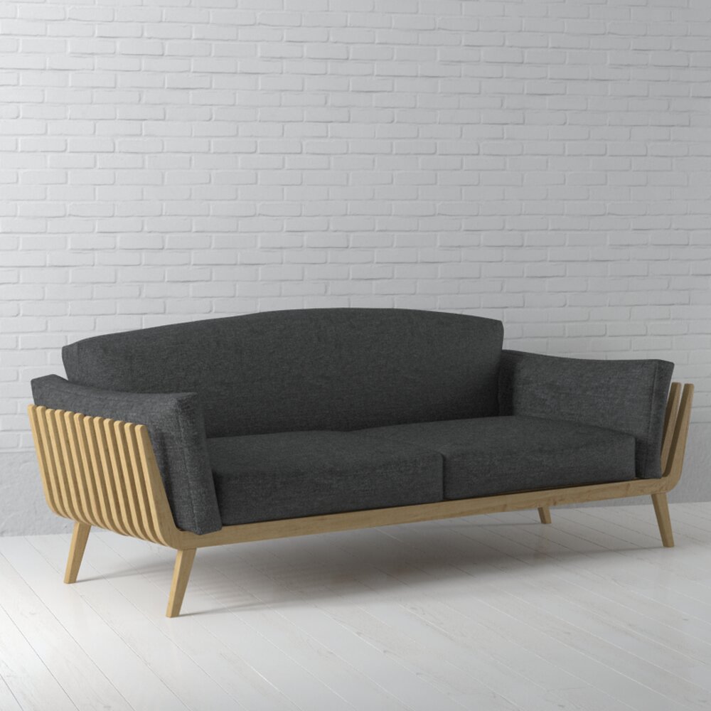 Modern Charcoal Sofa 03 Modelo 3d