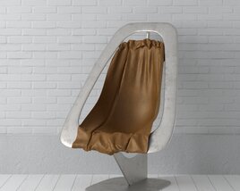Modern Chair with Cloth Drapery Modello 3D