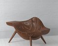 Modern Wooden Lounge Chair 03 3d model