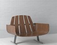 Modern Wooden Lounge Chair 04 3D 모델 