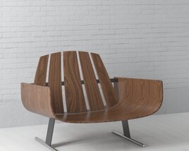 Modern Wooden Lounge Chair 04 3D модель