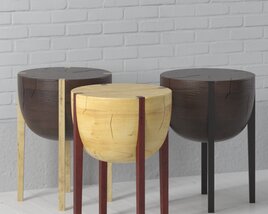 Contemporary Trio Side Tables Modèle 3D