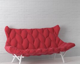 Contemporary Red Loveseat 3D模型