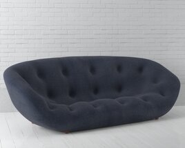 Modern Charcoal Tufted Sofa Modelo 3D