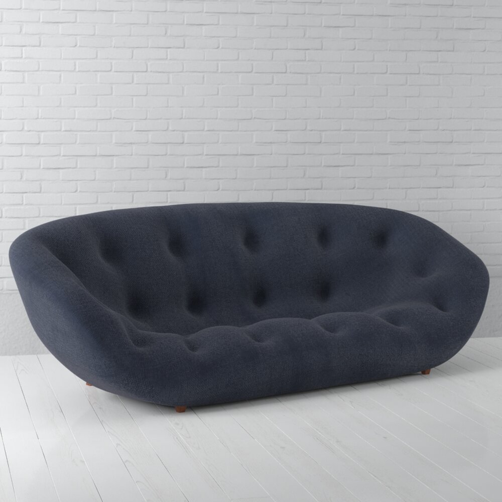Modern Charcoal Tufted Sofa 3Dモデル