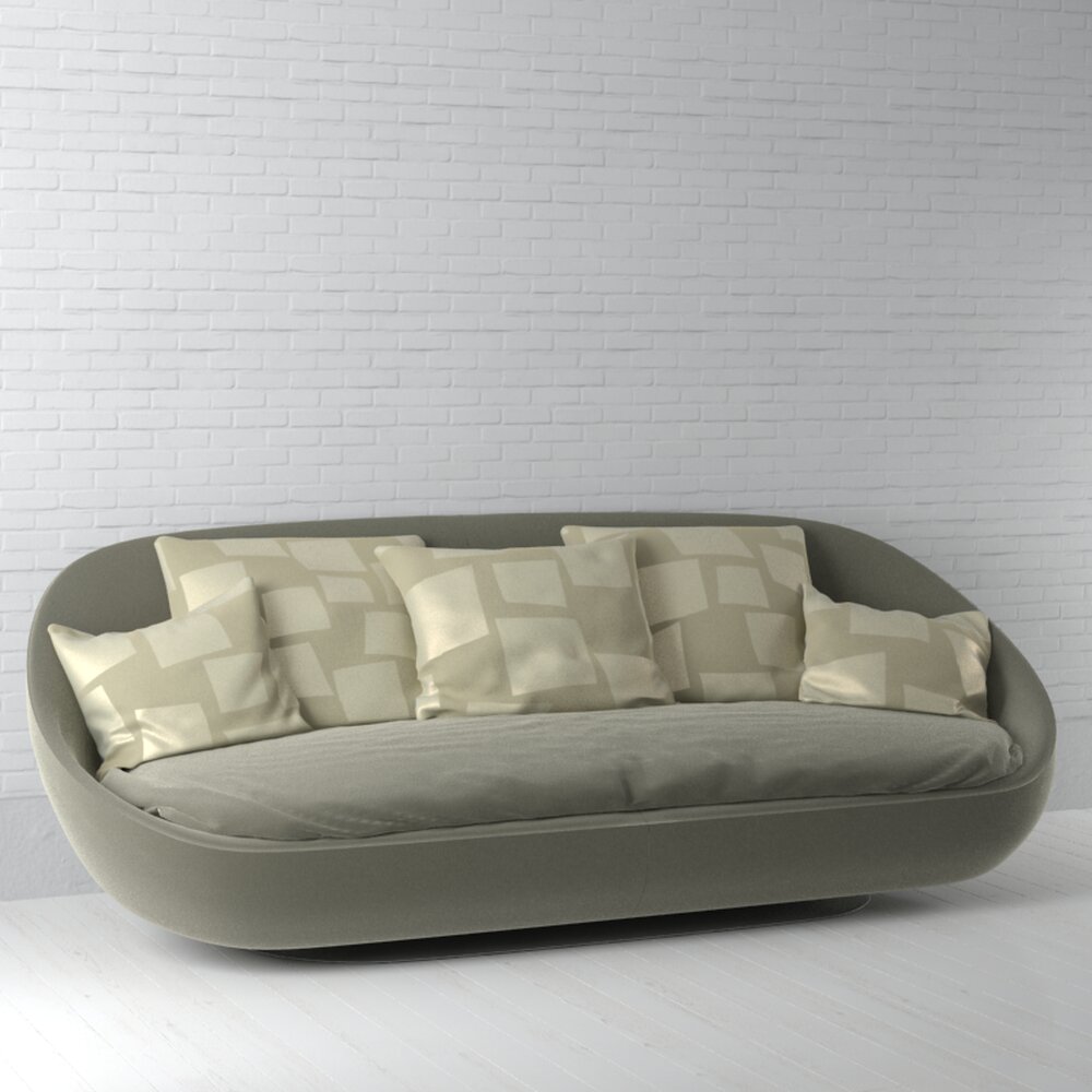 Modern Oval Sofa 3D-Modell
