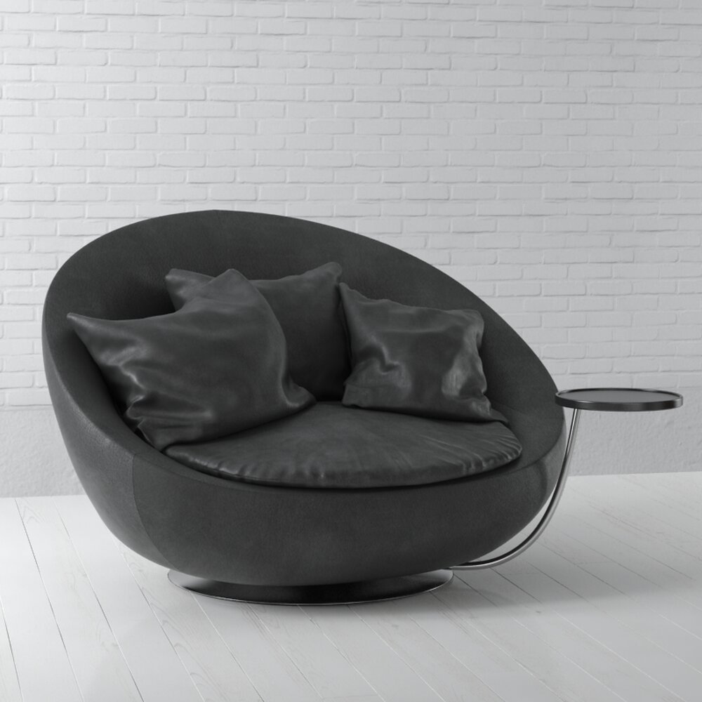 Modern Round Lounge Chair 3D-Modell