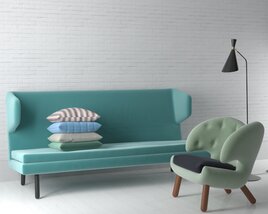 Modern Living Room Furniture Set 07 3D 모델 