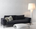 Modern Black Sofa 3D-Modell