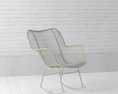 Modern Wireframe Accent Chair 3D 모델 