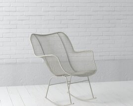 Modern Wireframe Accent Chair 3D model