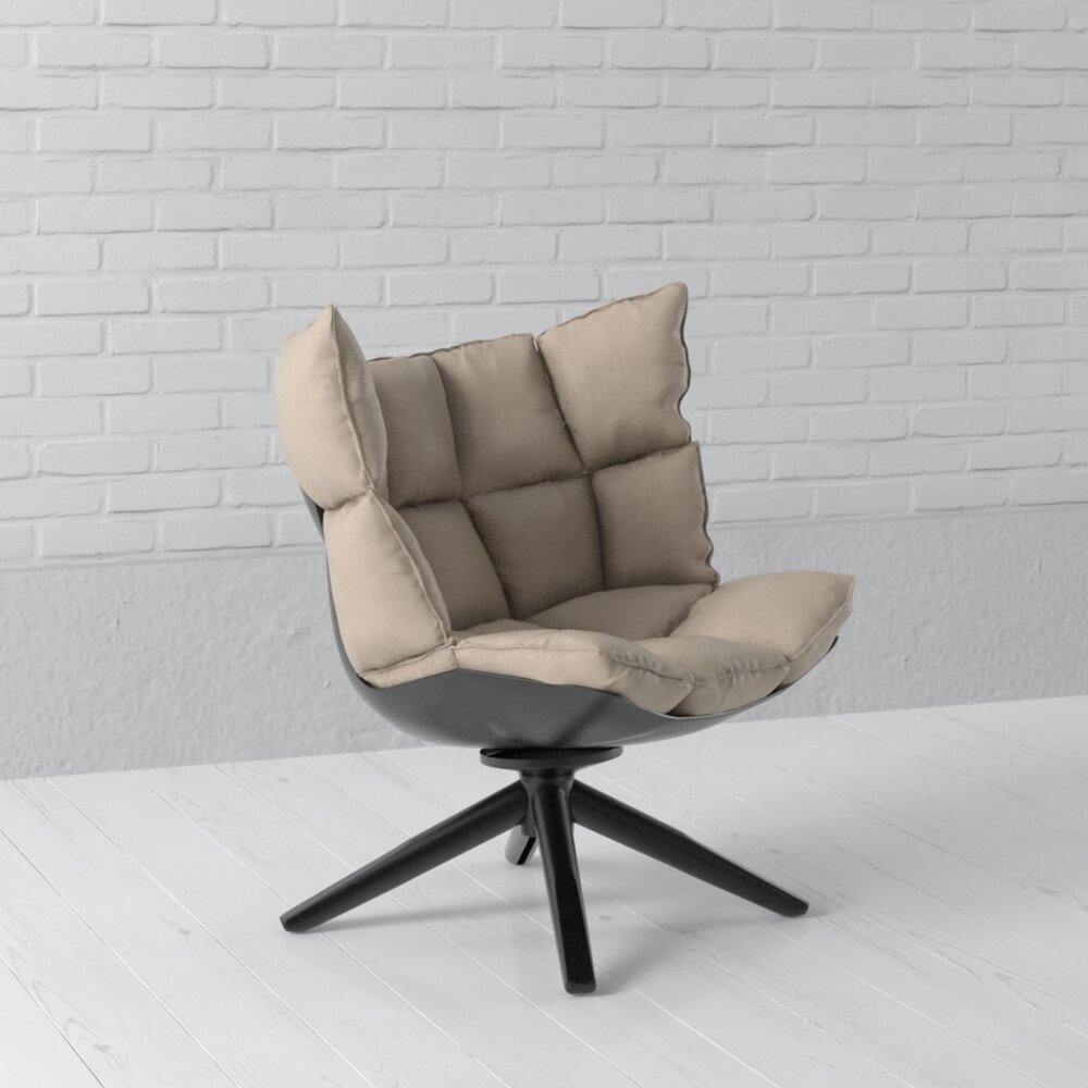 Modern Tufted Swivel Chair Modello 3D