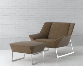 Modern Lounge Chair and Ottoman 3D модель