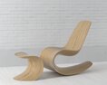 Modern Curved Wooden Chair Modèle 3d