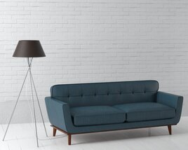 Modern Blue Sofa 3D-Modell