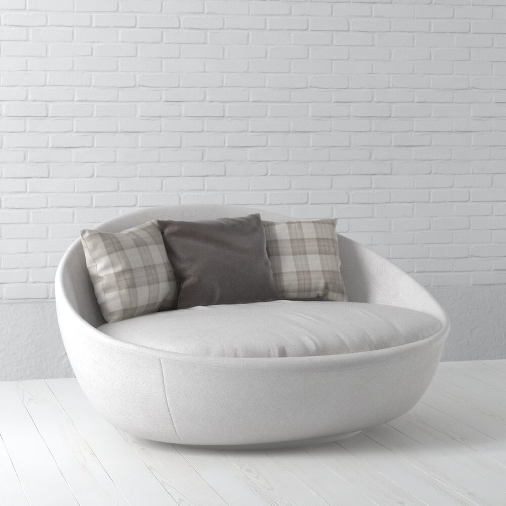 Modern Round Sofa 3D 모델 