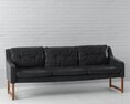 Modern Black Leather Sofa 05 Modèle 3d