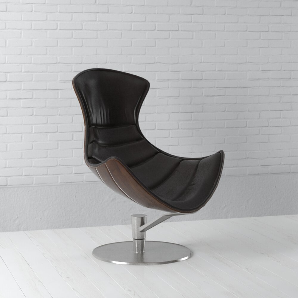 Modern Leather Swivel Chair Modèle 3D
