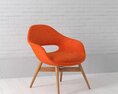 Orange Modern Armchair 3d model