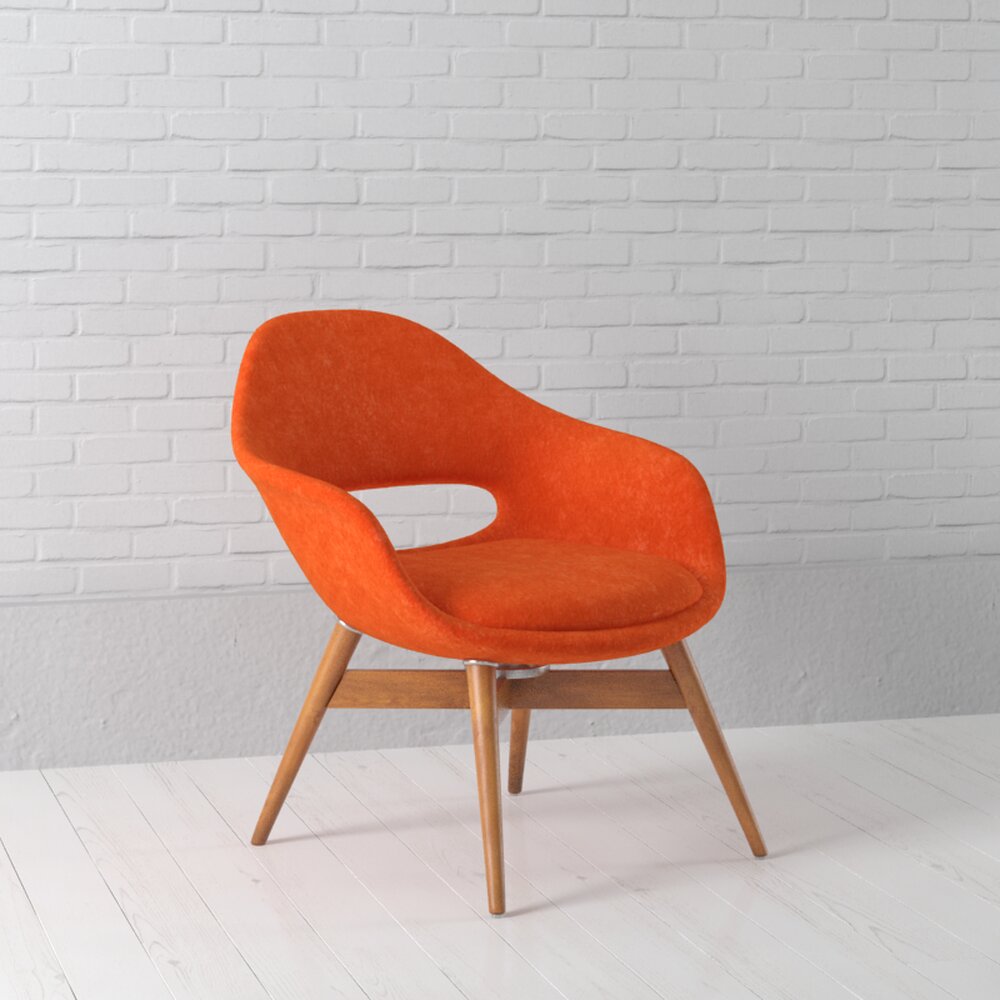 Orange Modern Armchair 3D model