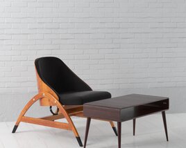 Modern Lounge Chair and Ottoman 02 Modelo 3d