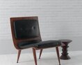 Modern Wooden Armchair and Side Table 3D模型