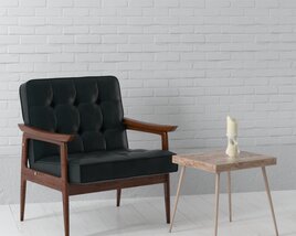 Modern Armchair and Side Table 3D 모델 