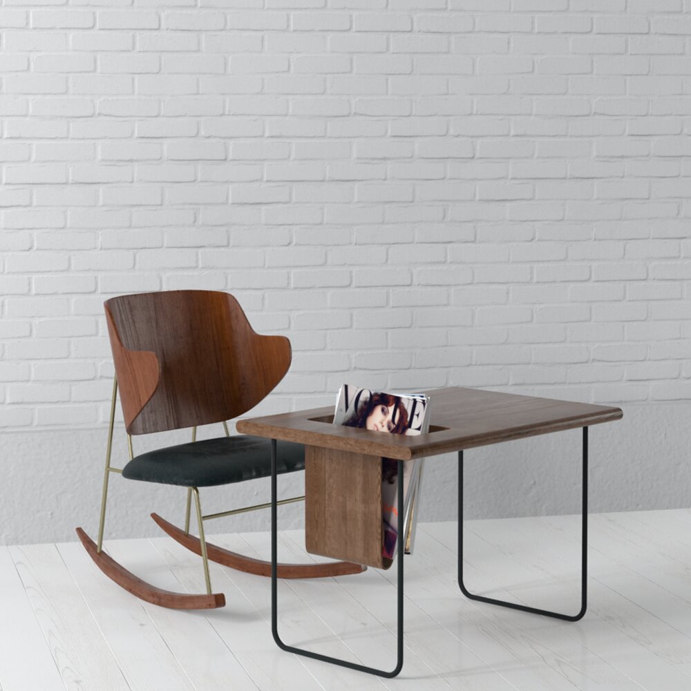 Modern Wooden Rocking Chair Modèle 3d
