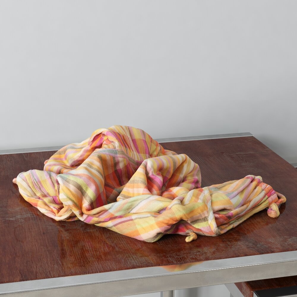 Colorful Crumpled Scarf 3d model