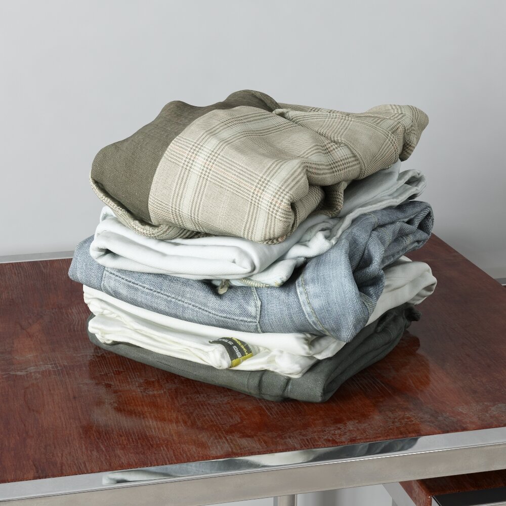 Stack of Folded Clothes 3d model